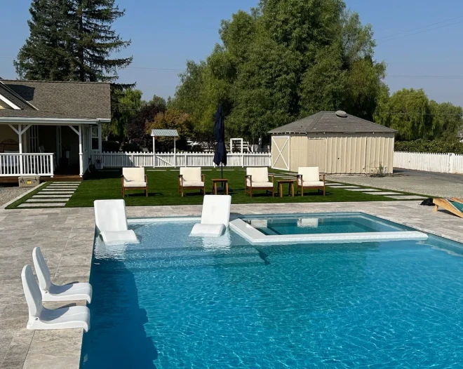 a newly built modern pool